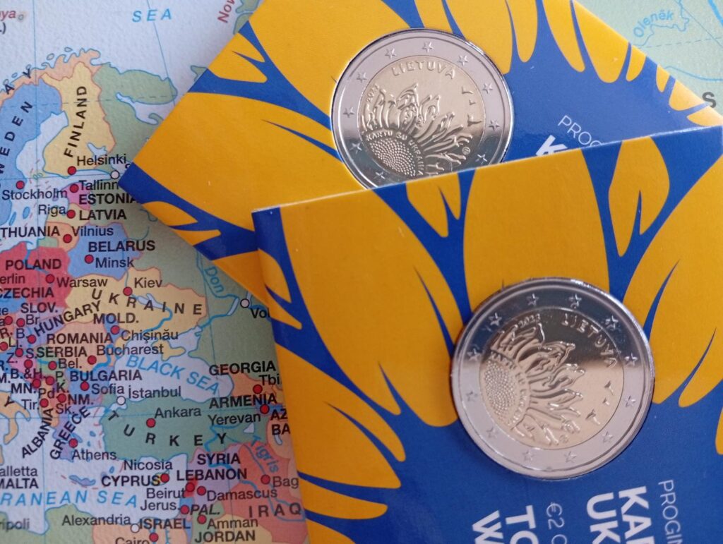 Together With Ukraine 2 Euro Coin 2 Euro Gedenkmünze Litauen Zusammen Mit Der Ukraine Together With Ukraine 2 Eurai Kartu Su Ukraina Proginė Moneta 1 (1)