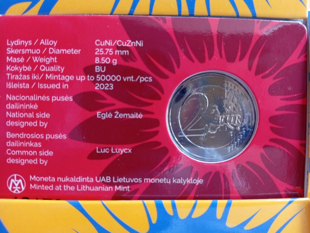 Together With Ukraine 2 Euro Coin 2 Euro Gedenkmünze Litauen Zusammen Mit Der Ukraine Together With Ukraine 2 Eurai Kartu Su Ukraina Proginė Moneta 1 (3)