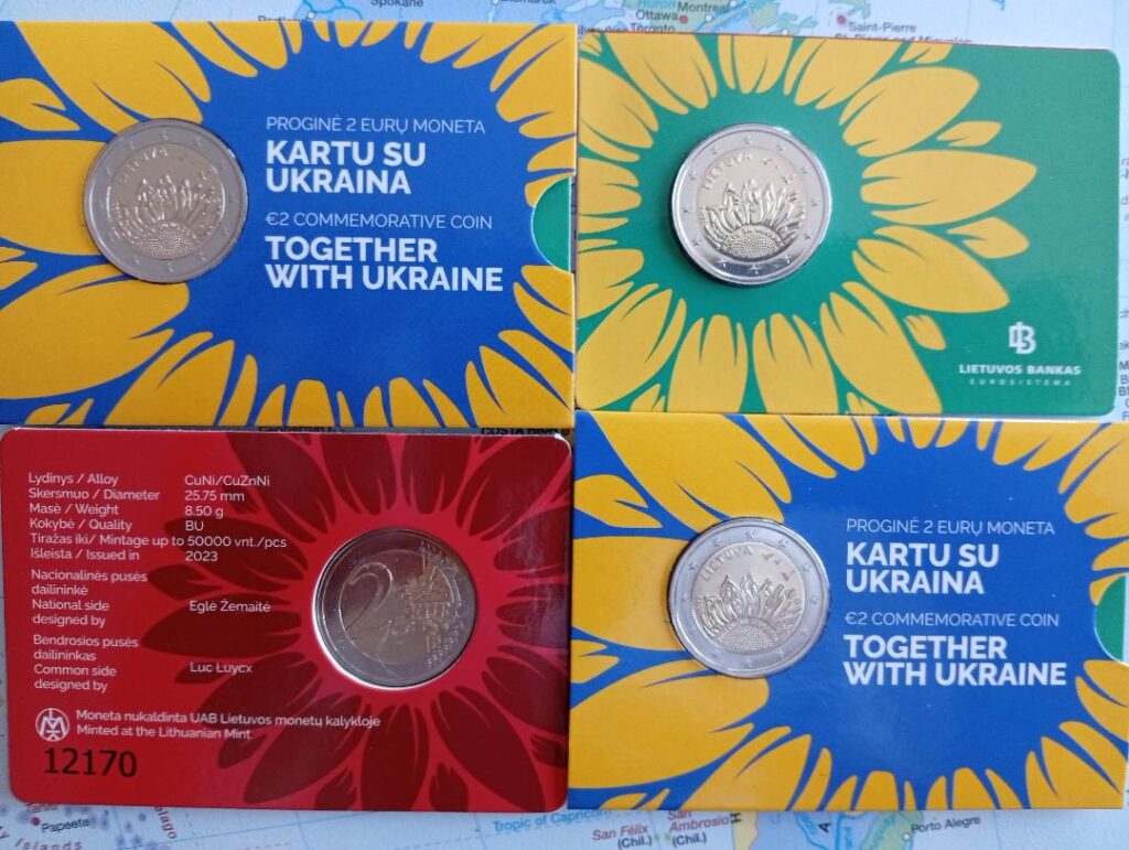 Together With Ukraine 2 Euro Coin 2 Euro Gedenkmünze Litauen Zusammen Mit Der Ukraine Together With Ukraine 2 Eurai Kartu Su Ukraina Proginė Moneta 1 (4)