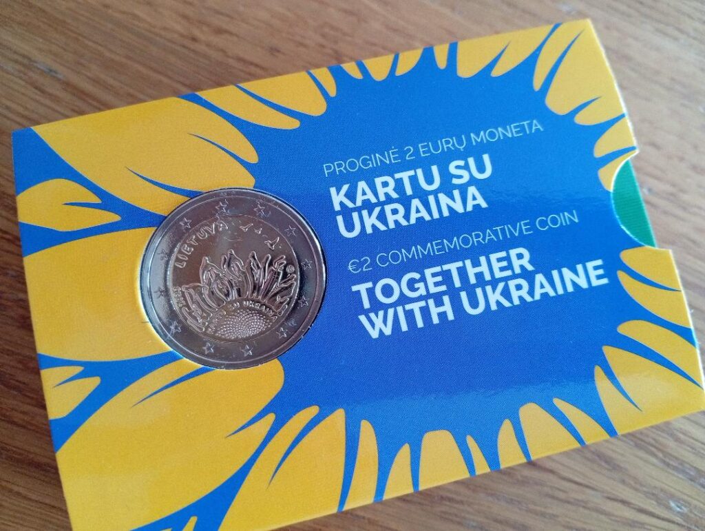 Together With Ukraine 2 Euro Coin 2 Euro Gedenkmünze Litauen Zusammen Mit Der Ukraine Together With Ukraine 2 Eurai Kartu Su Ukraina Proginė Moneta 1 (5)